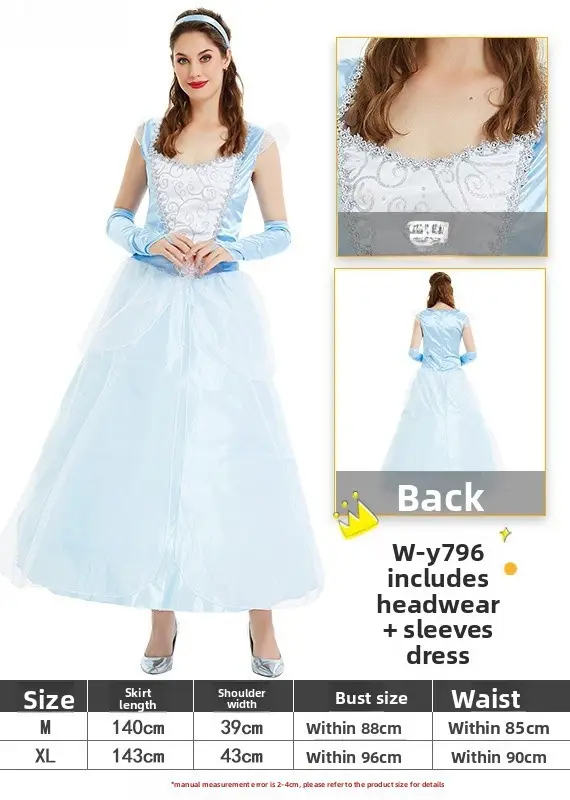 Snow White Princess Dress for Girls 128cm Size - Image 74