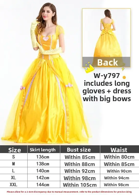 Snow White Princess Dress for Girls 128cm Size - Image 82