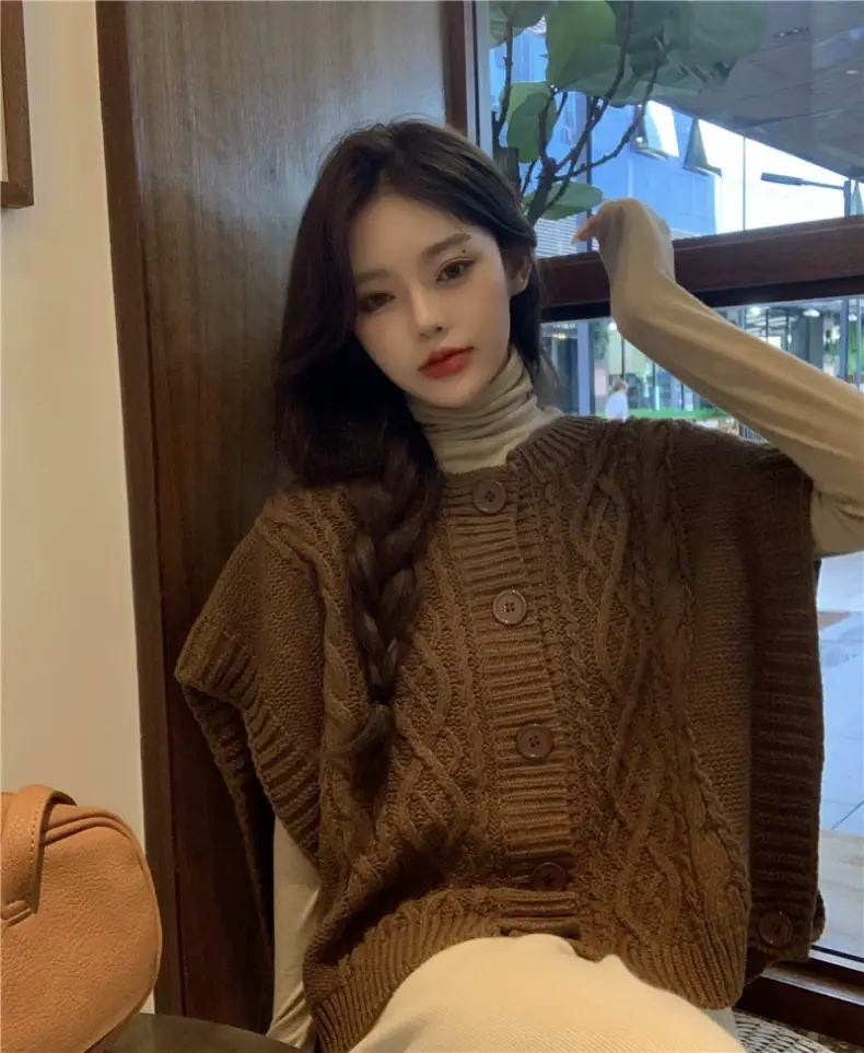Korean Chic Sweater Set Loose Cap Sleeve Winter Wear — feature 10