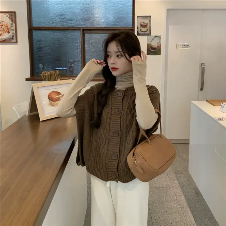 Korean Chic Sweater Set Loose Cap Sleeve Winter Wear — feature 11