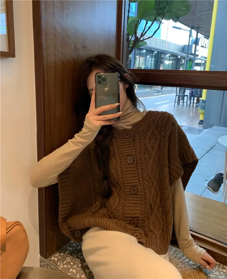 Korean Chic Sweater Set Loose Cap Sleeve Winter Wear — feature 14