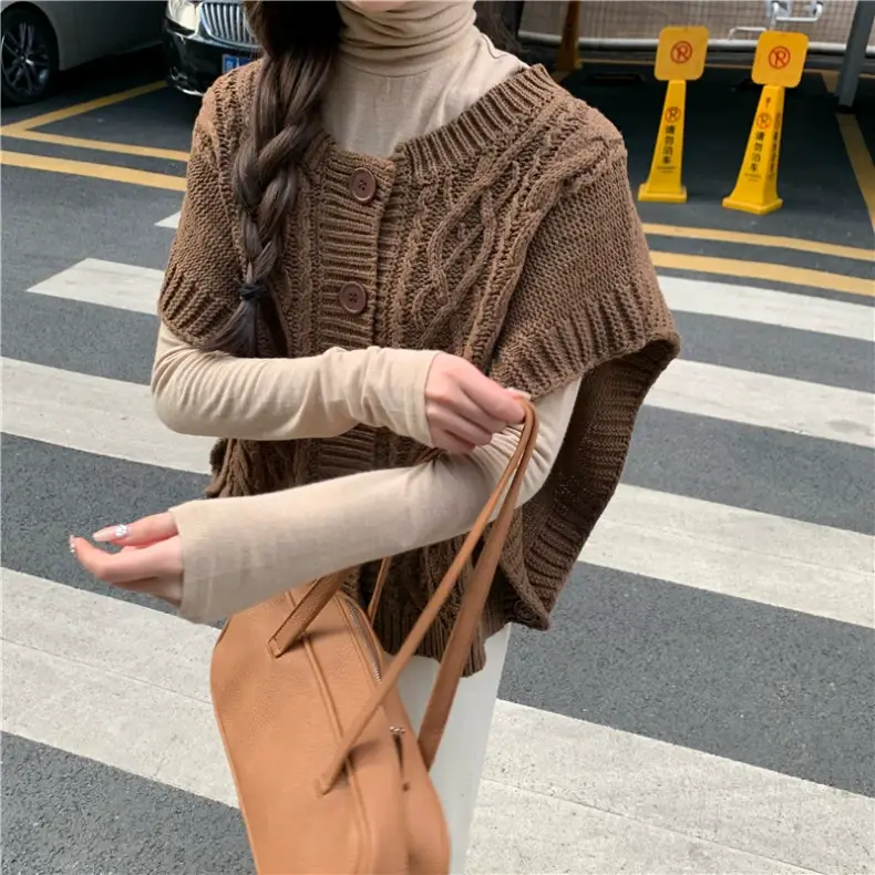 Korean Chic Sweater Set Loose Cap Sleeve Winter Wear — feature 16
