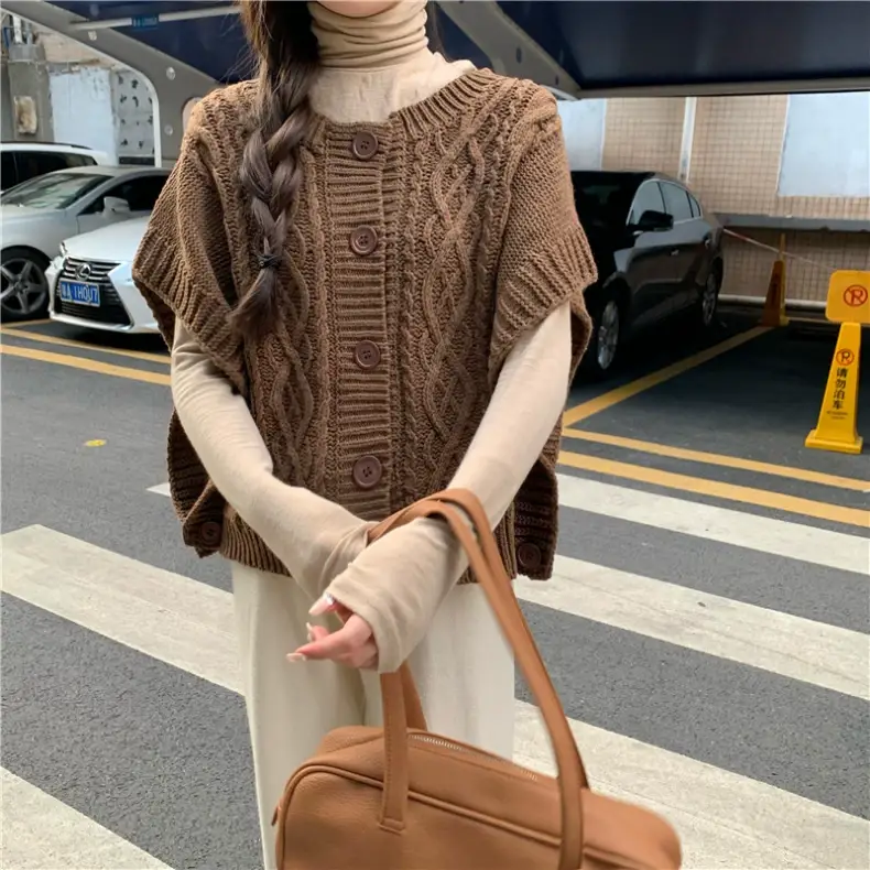 Korean Chic Sweater Set Loose Cap Sleeve Winter Wear — feature 17