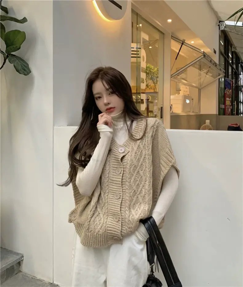 Korean Chic Sweater Set Loose Cap Sleeve Winter Wear — feature 4