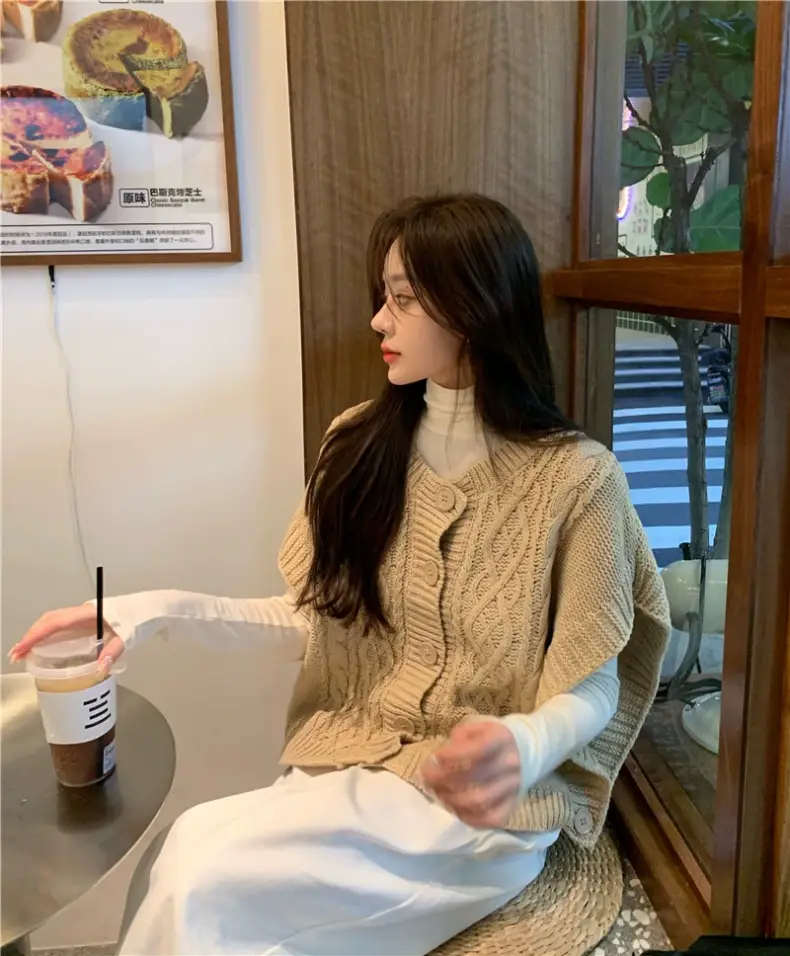 Korean Chic Sweater Set Loose Cap Sleeve Winter Wear — feature 5