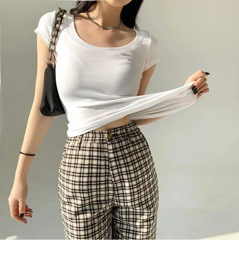 Women Cotton Slim Fit T-Shirt Light Blue Summer Dress — feature 23