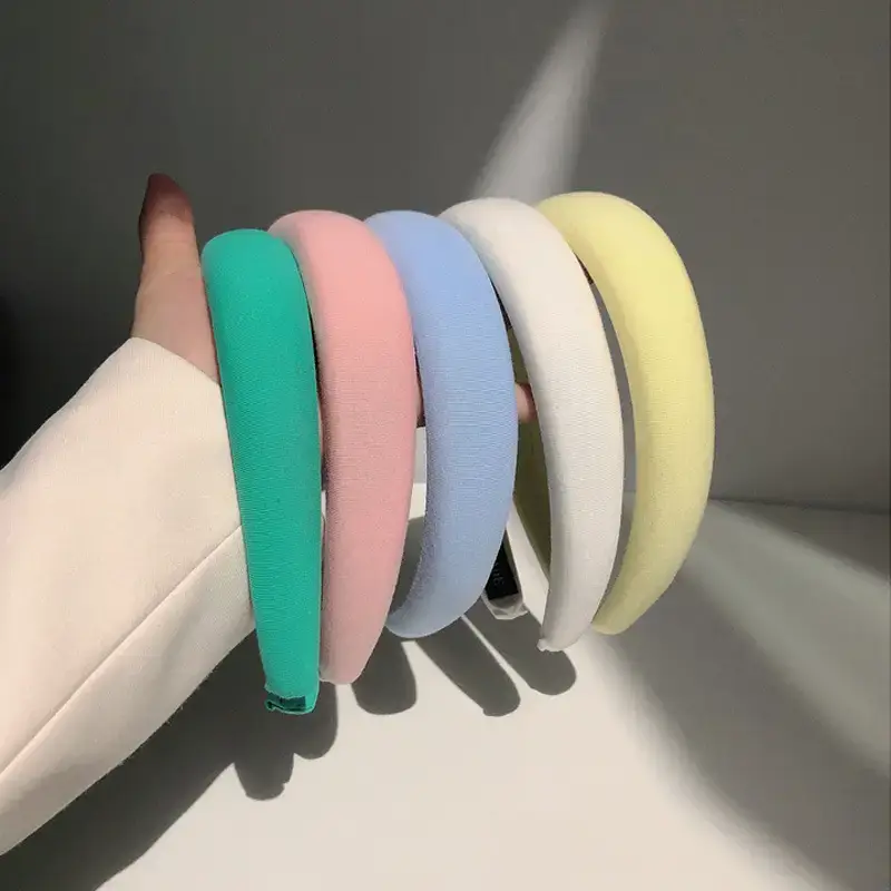 2024 Korean Pure Color Hair Macaron Sponge Wide Bristle Accessory - Image 8