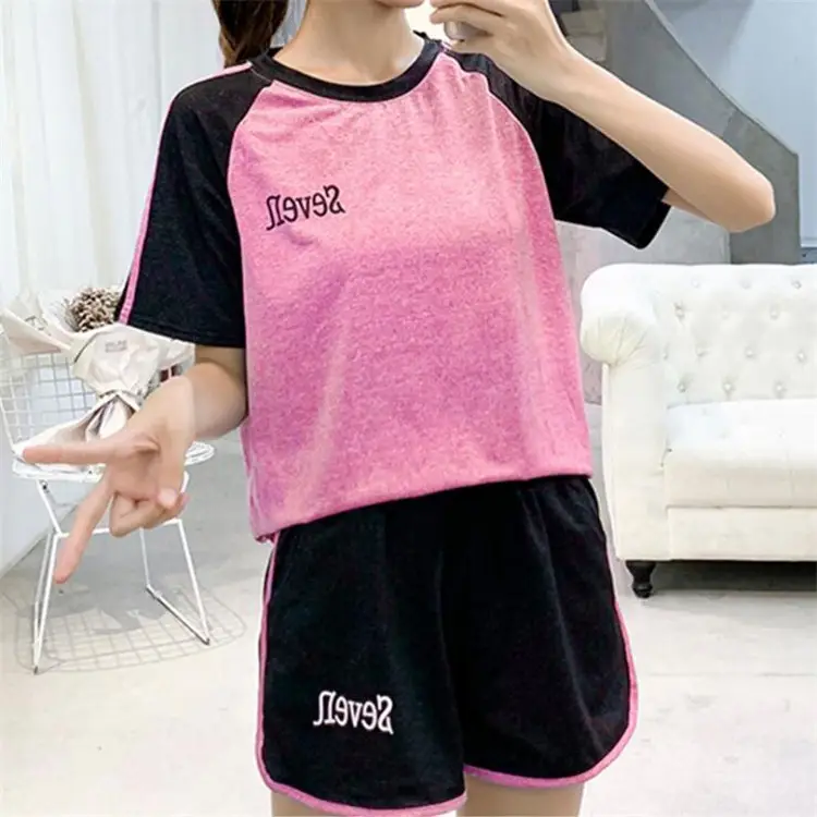 Women 2-Piece Yoga Running Suit Pink Black Teal Purple - Image 7