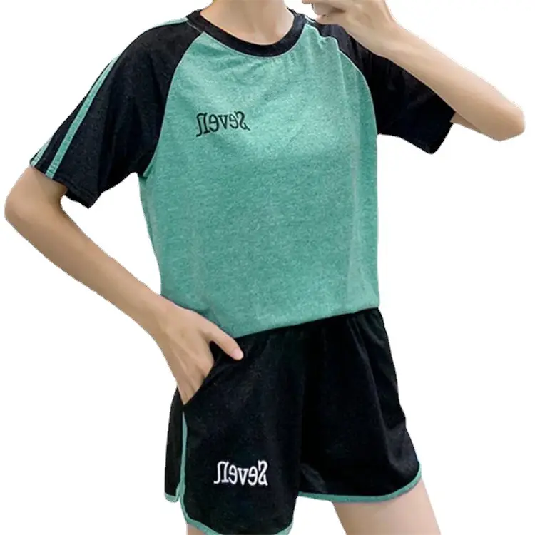 Women 2-Piece Yoga Running Suit Pink Black Teal Purple - Image 9