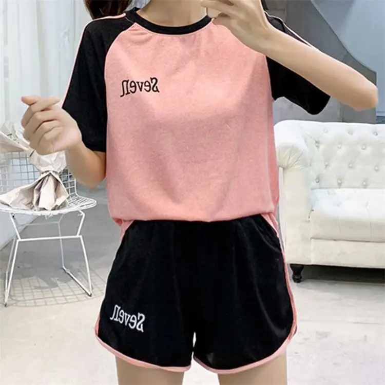 Women 2-Piece Yoga Running Suit Pink Black Teal Purple - Image 3