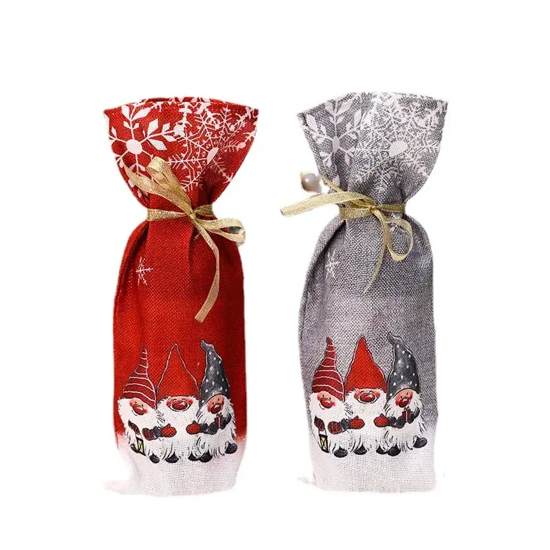 Christmas Wine Bottle Cover with Gnome Design - Image 7