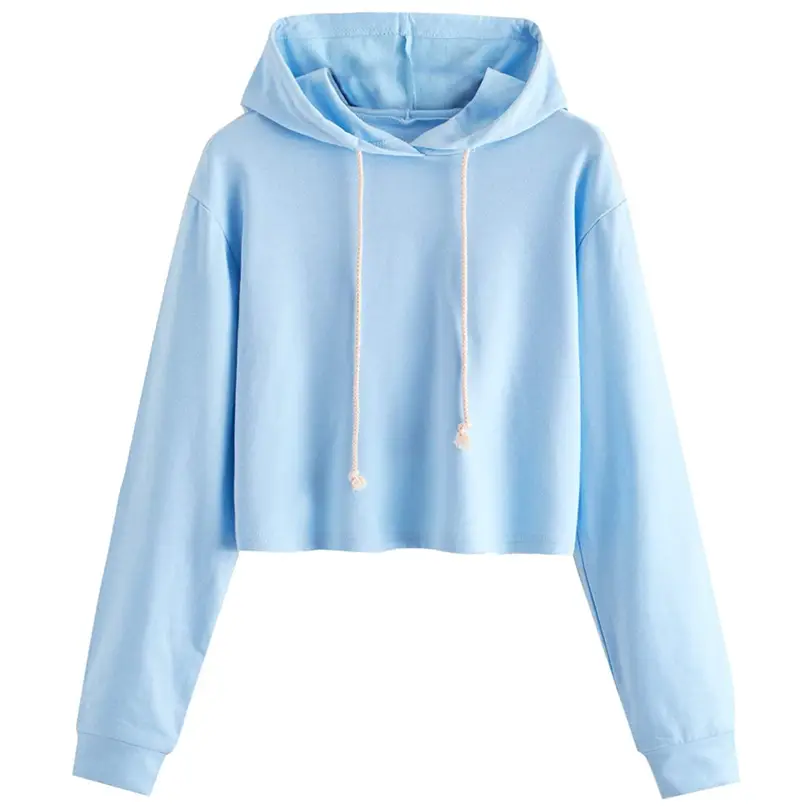 Light Blue Hooded Pullover Women's Hoodie 2023