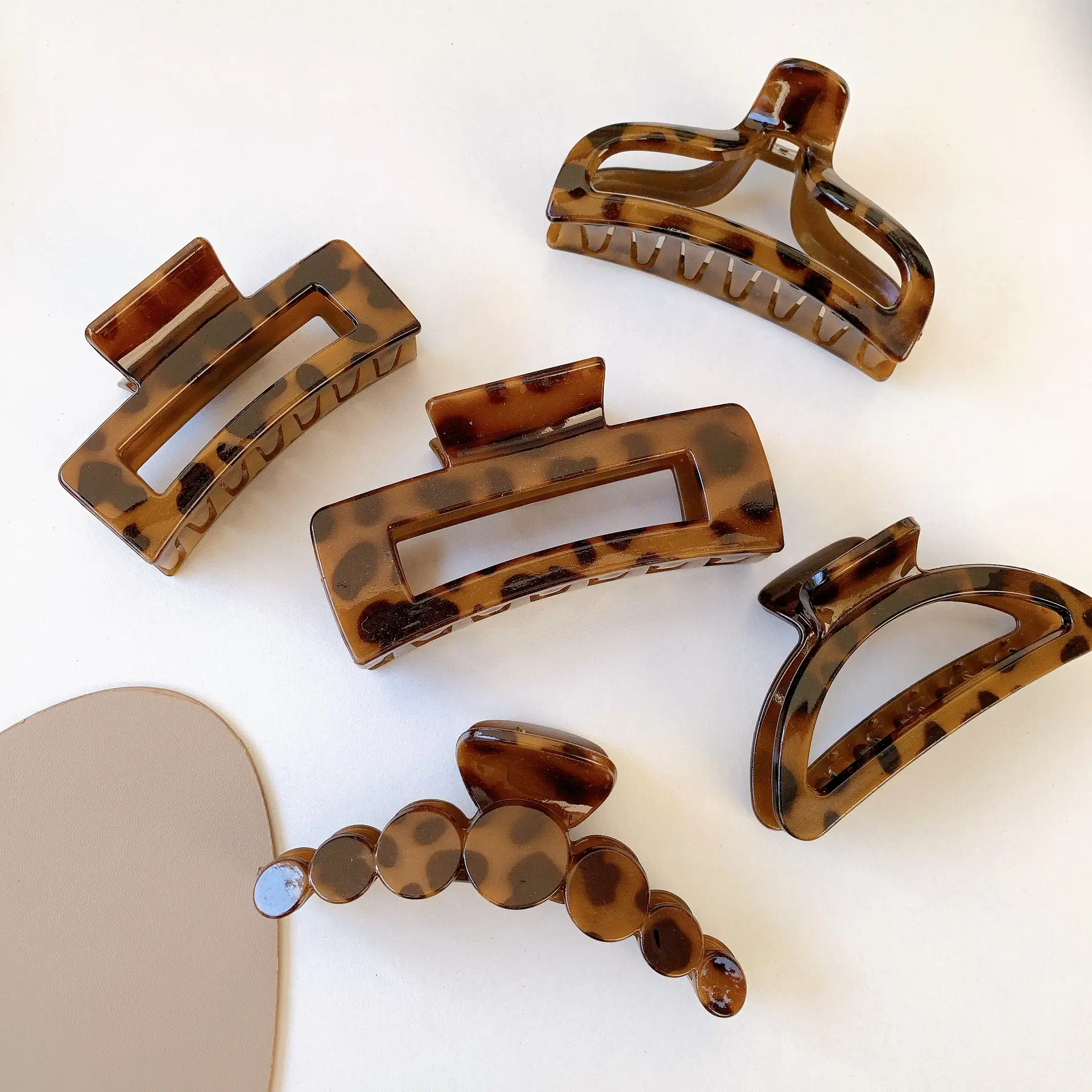French Retro Leopard Print Hair Clip Large Back of Head