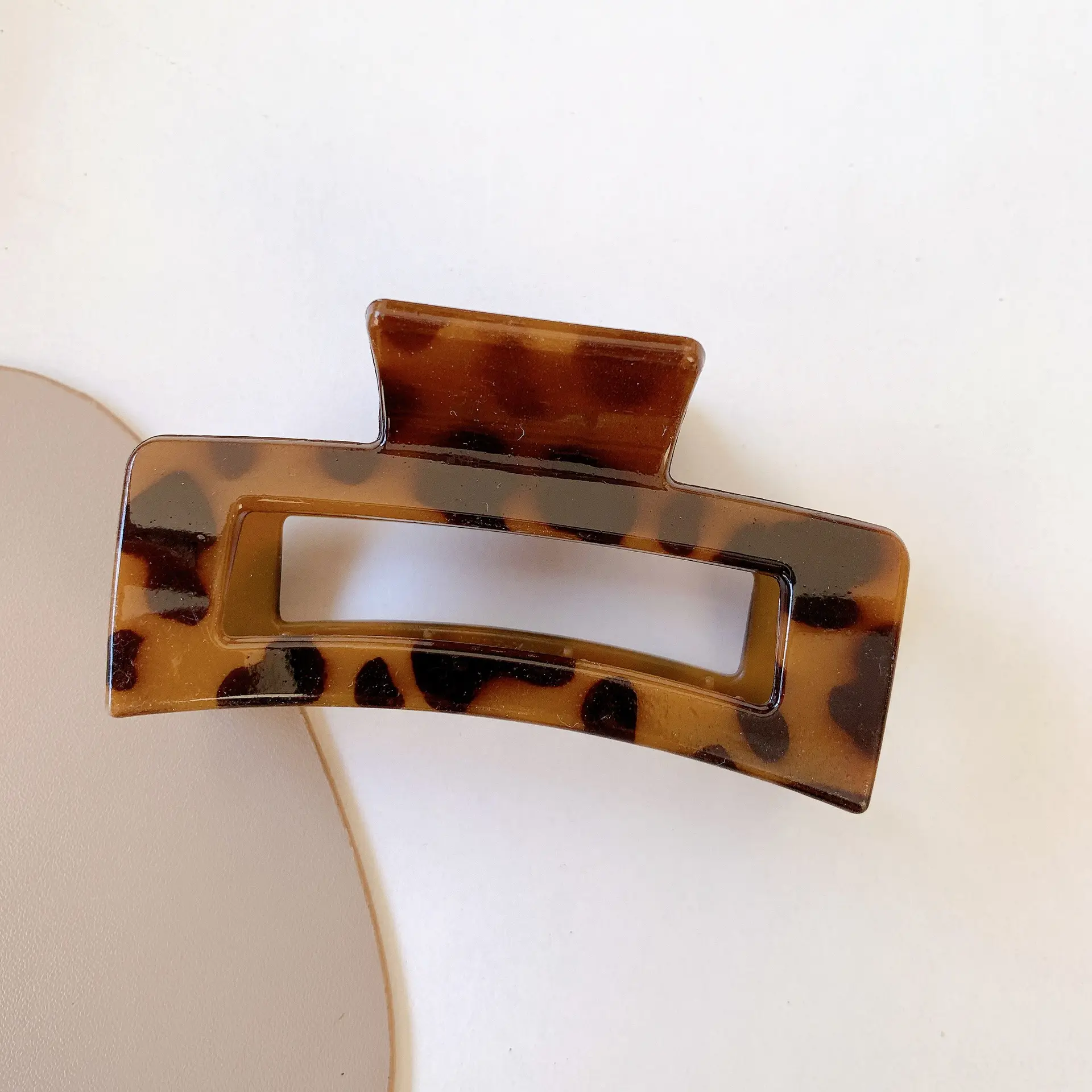 French Retro Leopard Print Hair Clip Large Back of Head