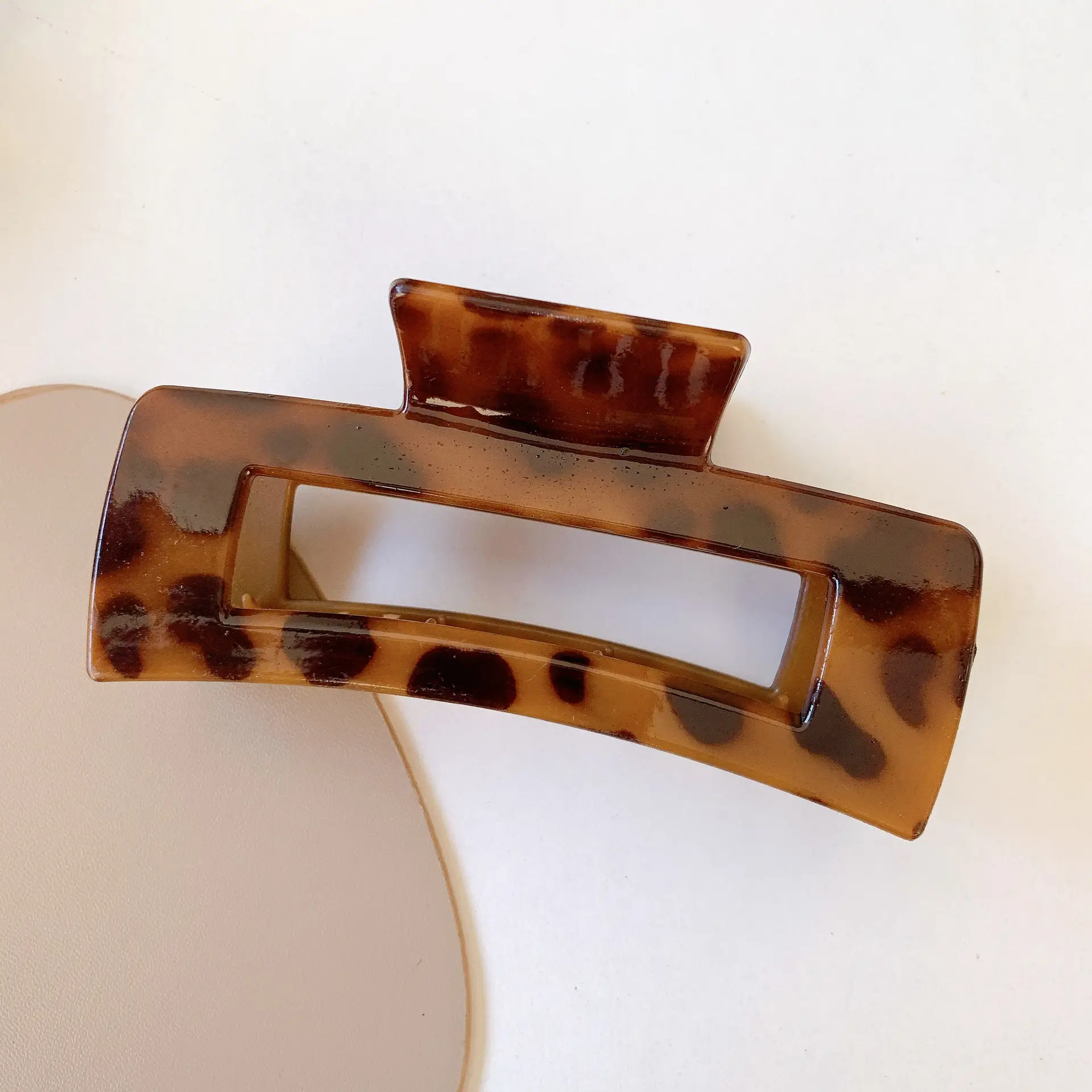 French Retro Leopard Print Hair Clip Large Back of Head