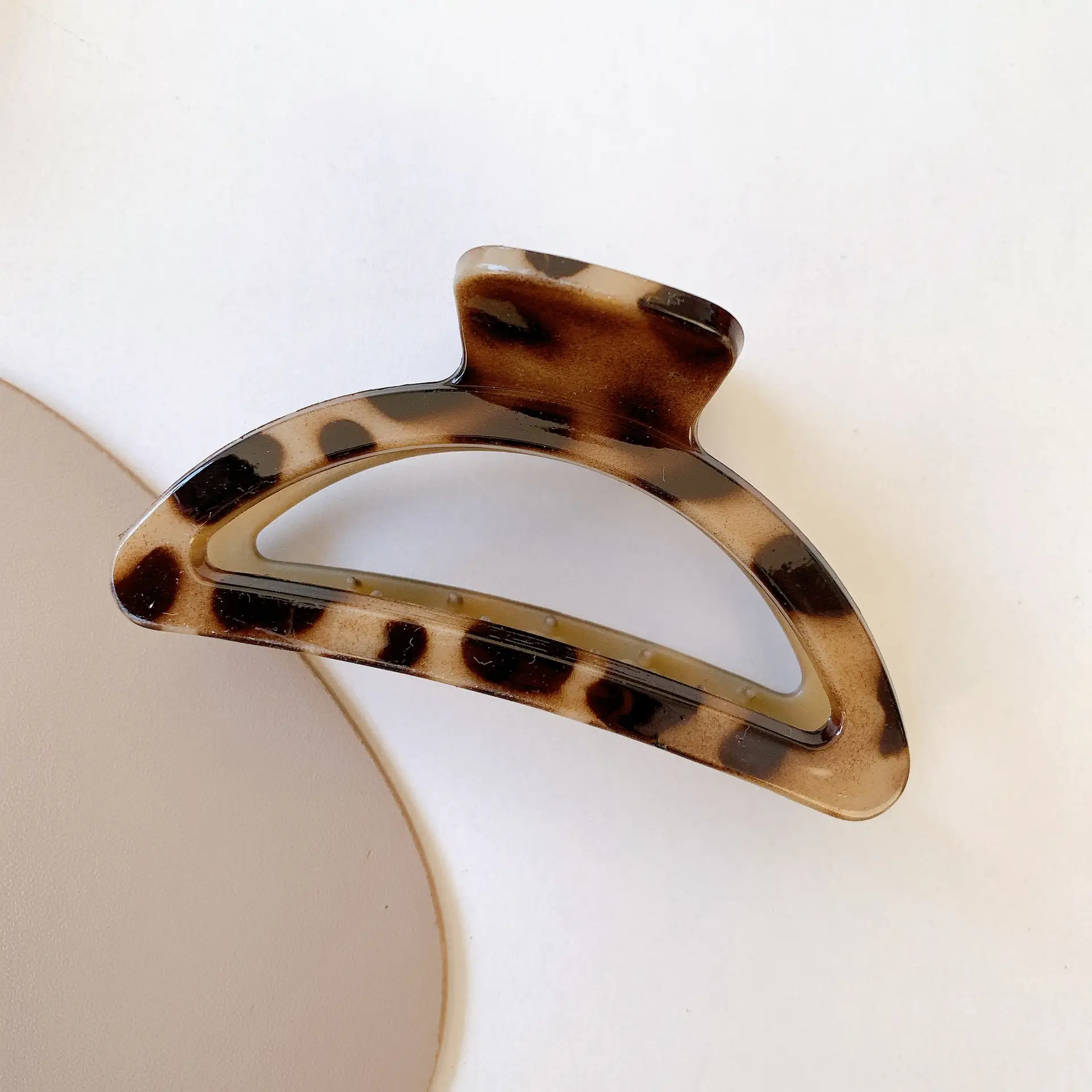 French Retro Leopard Print Hair Clip Large Back of Head