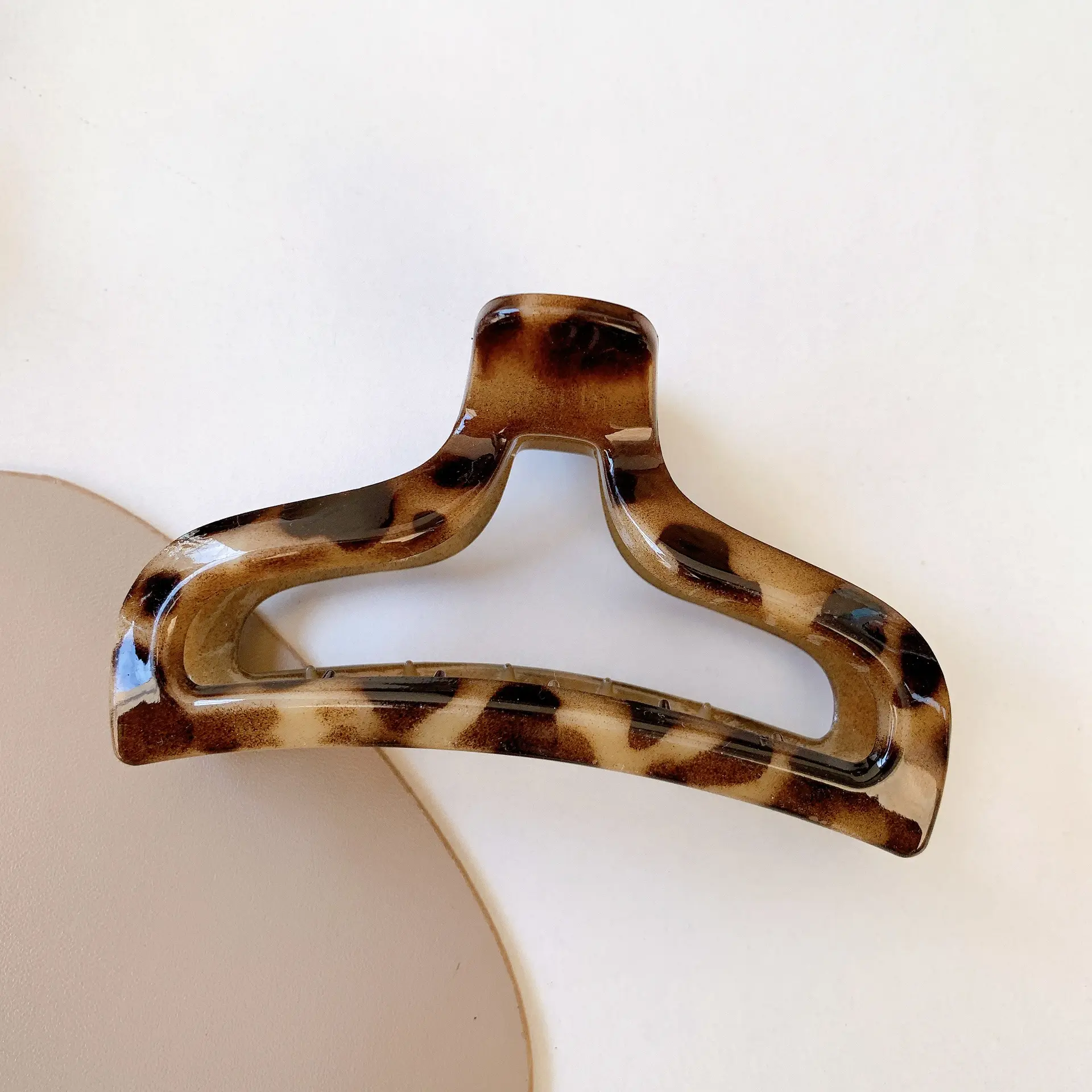French Retro Leopard Print Hair Clip Large Back of Head