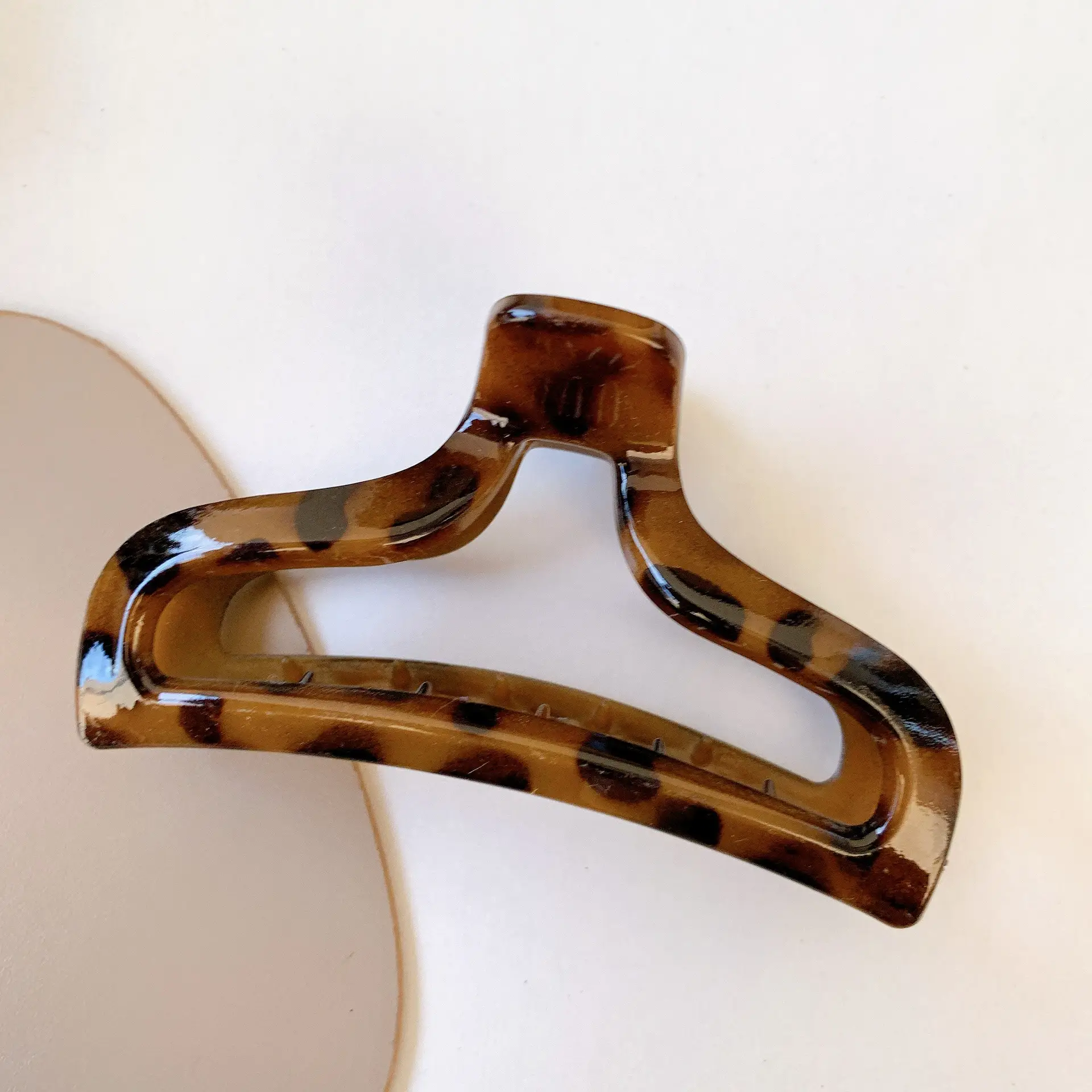 French Retro Leopard Print Hair Clip Large Back of Head