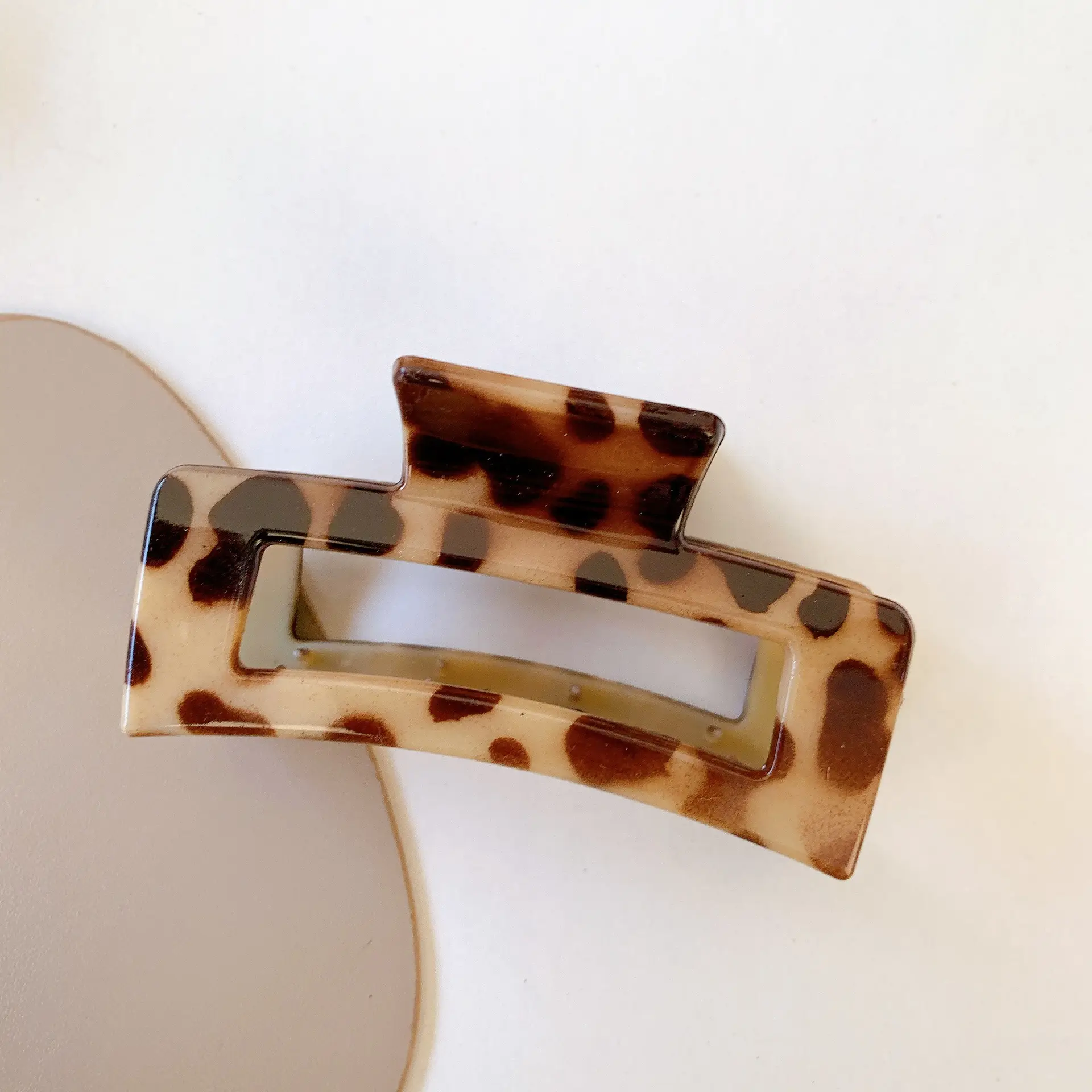 French Retro Leopard Print Hair Clip Large Back of Head