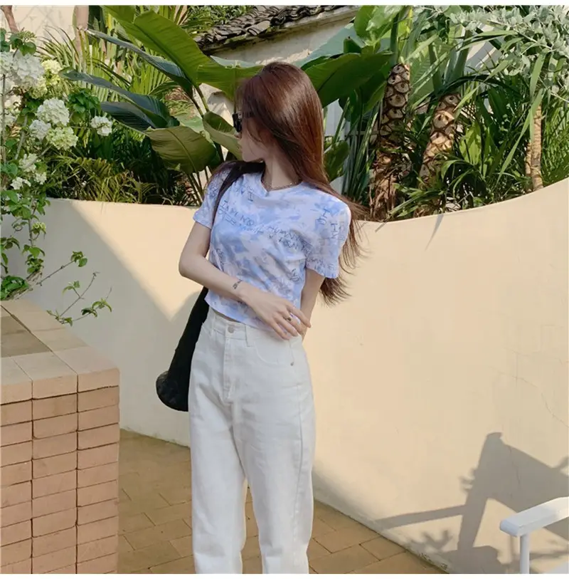 Women Tie-Dye Crop T-Shirt Blue Summer 2025 — feature 15
