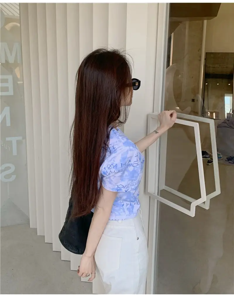 Women Tie-Dye Crop T-Shirt Blue Summer 2025 — feature 19
