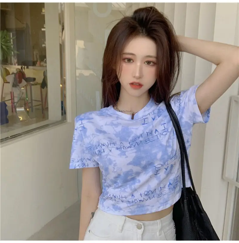 Women Tie-Dye Crop T-Shirt Blue Summer 2025 — feature 20