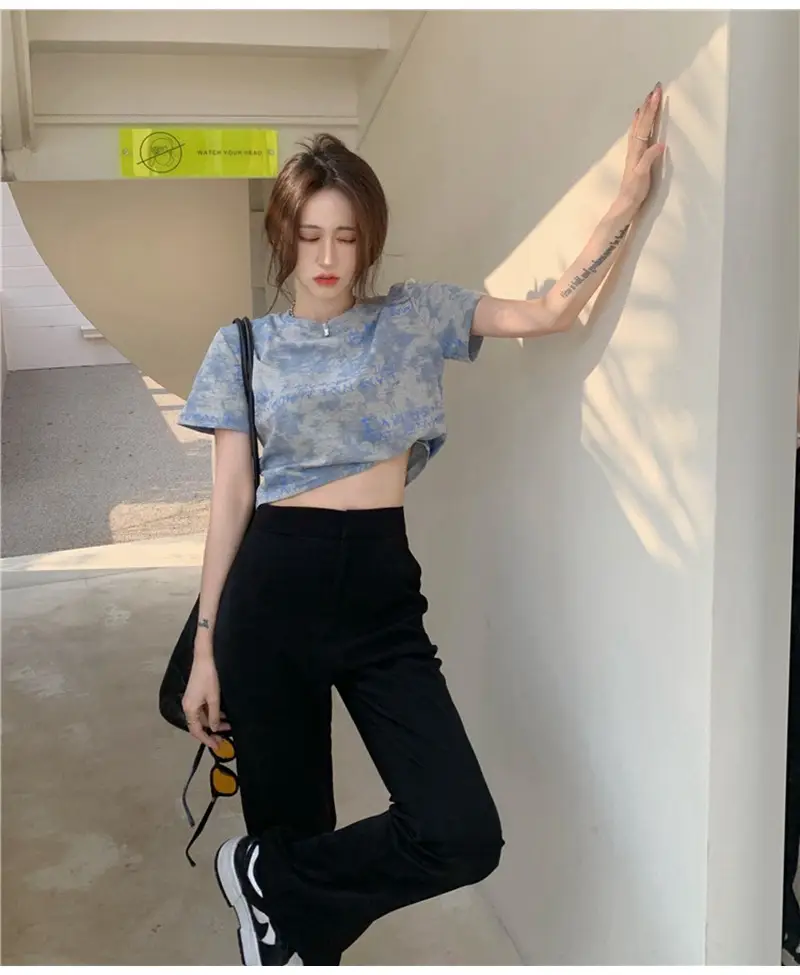 Women Tie-Dye Crop T-Shirt Blue Summer 2025 — feature 7