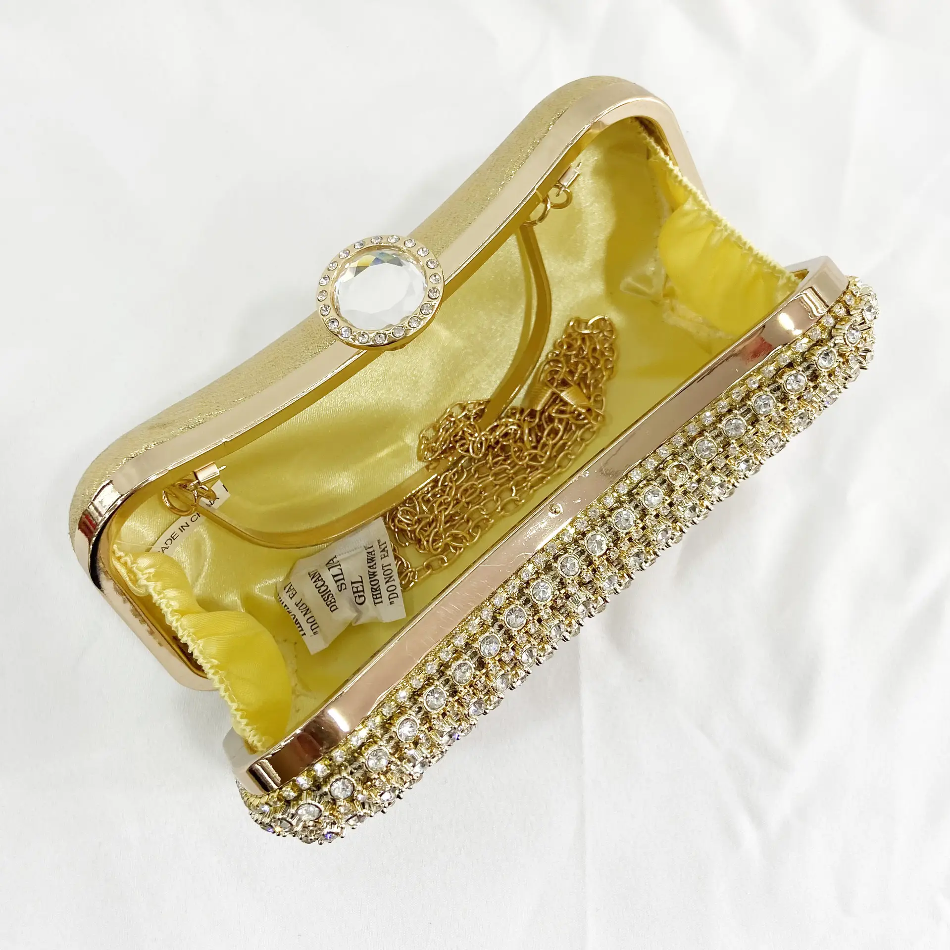 Gold Diamond Handbag for Women Banquet Party