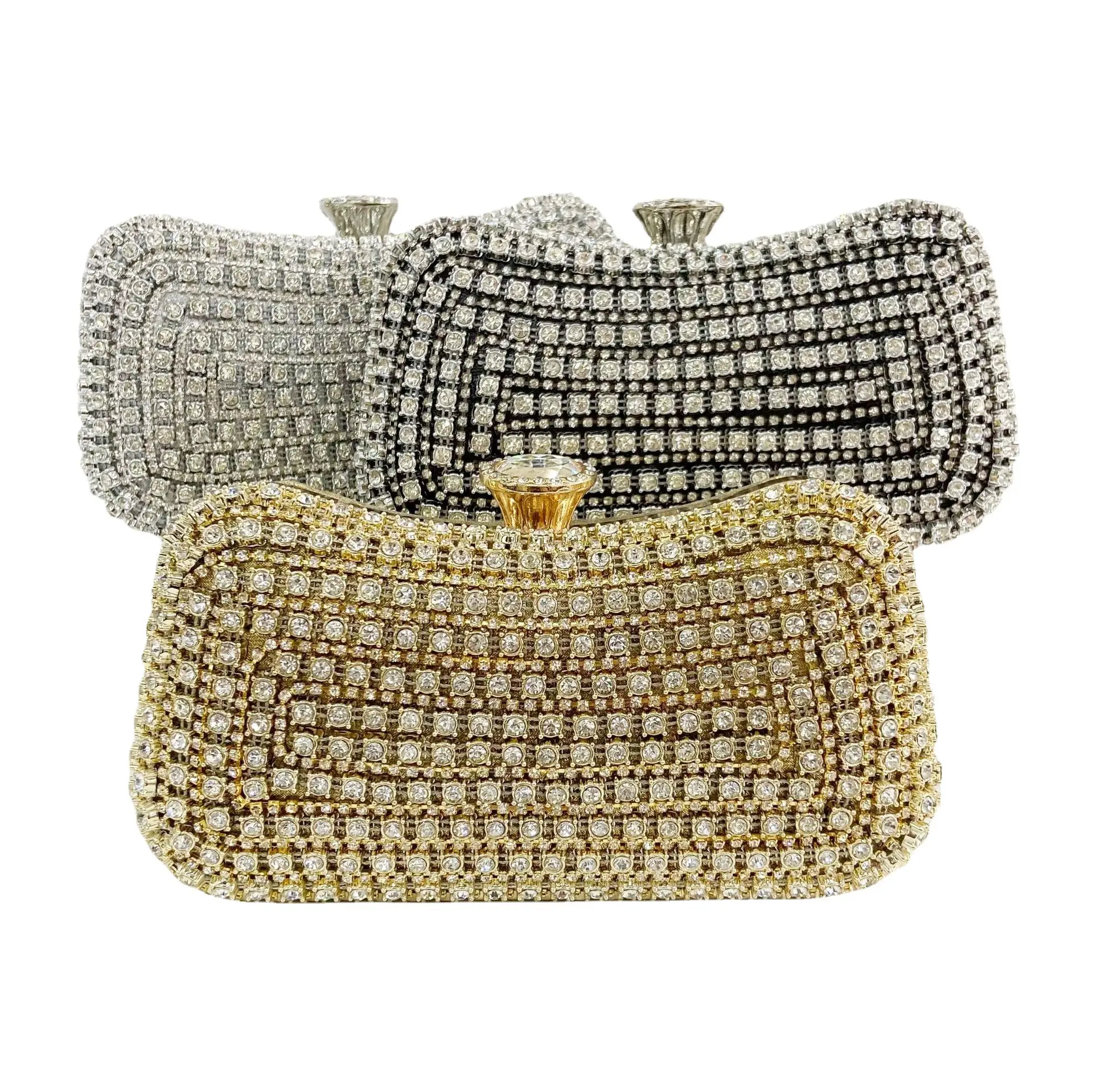 Gold Diamond Handbag for Women Banquet Party