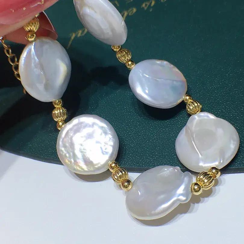 Classic Baroque Pearl Bracelet with Gold Plated Clasp