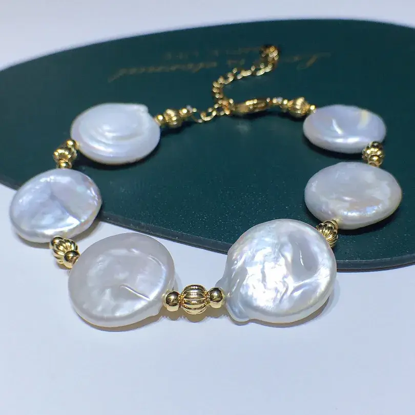 Classic Baroque Pearl Bracelet with Gold Plated Clasp