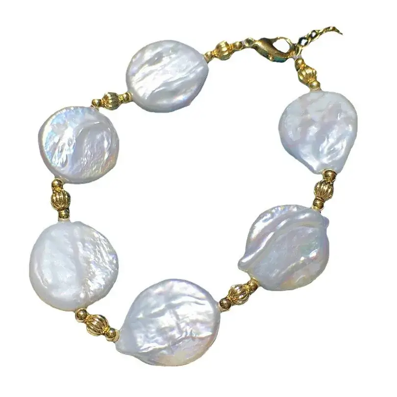 Classic Baroque Pearl Bracelet with Gold Plated Clasp