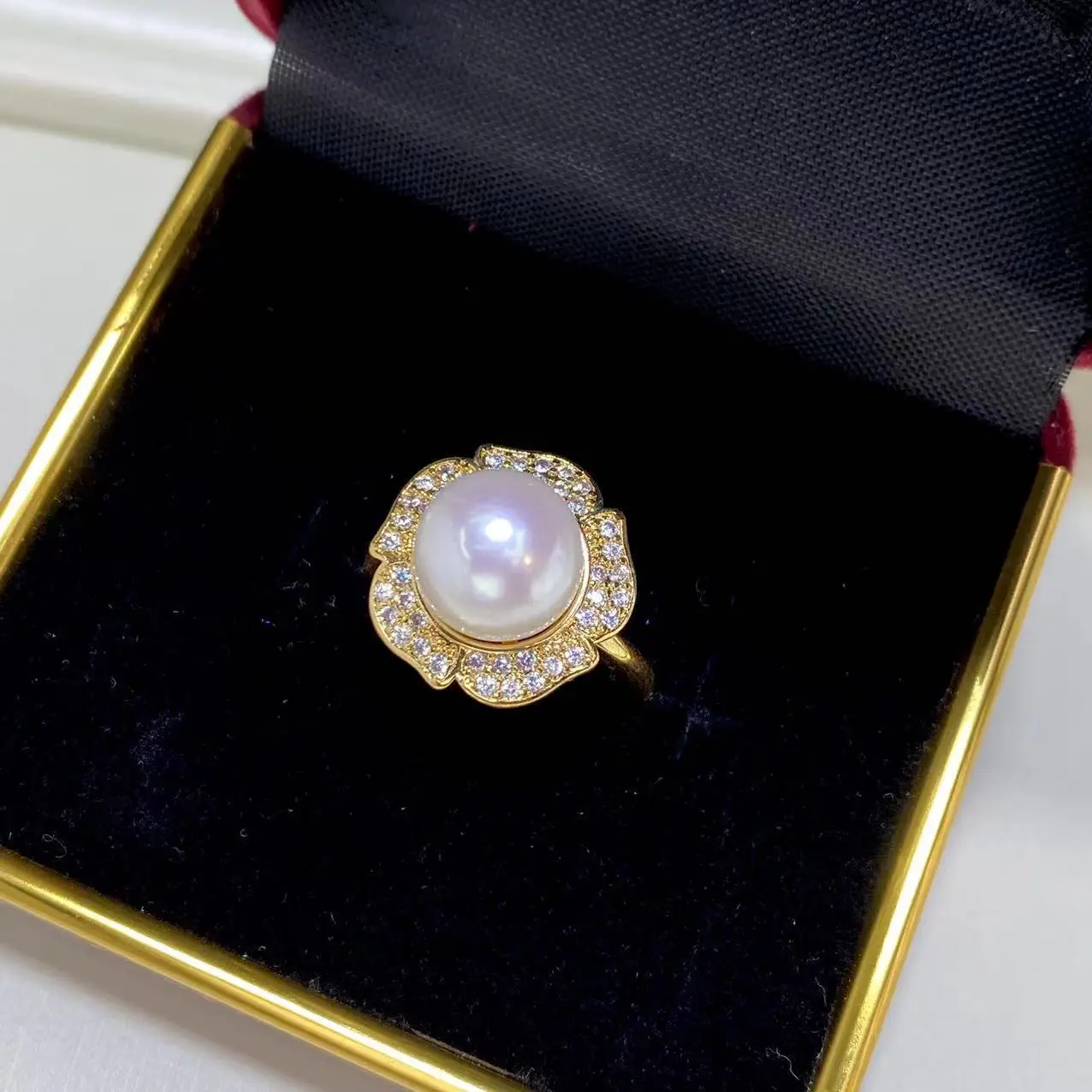 Purple Pearl Rings 10mm Round 18K Gold Filled Wholesale — feature 19