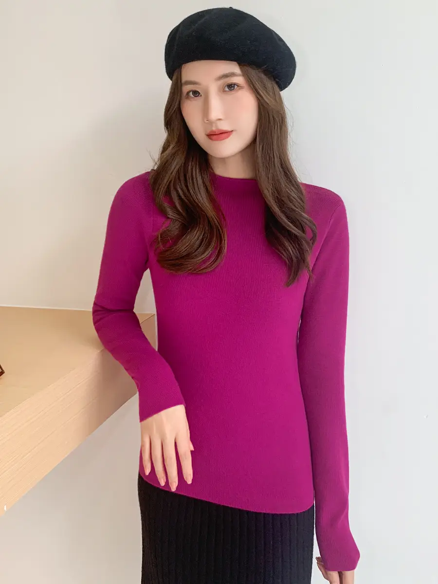 Women Pink Long Sleeve Knitted Shirt - Image 18