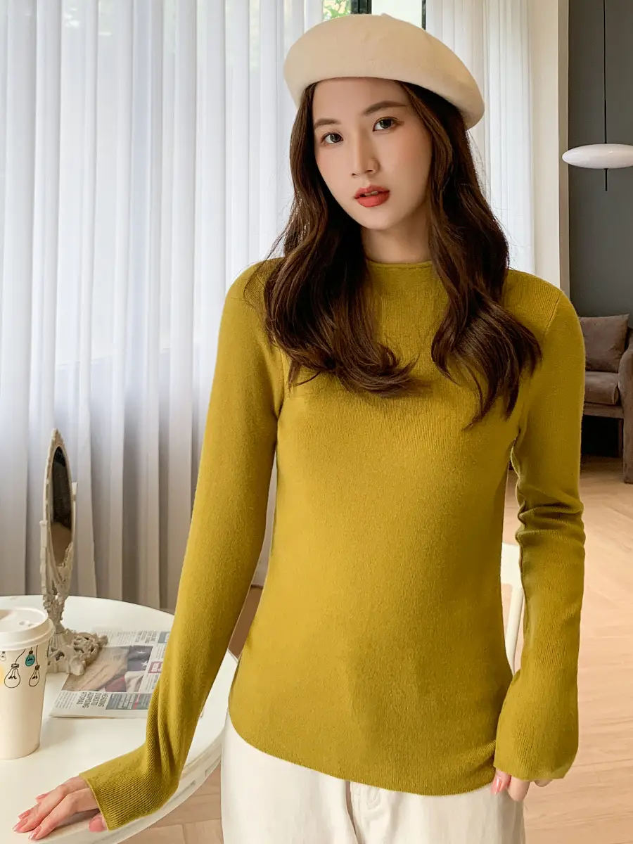 Women Pink Long Sleeve Knitted Shirt - Image 19