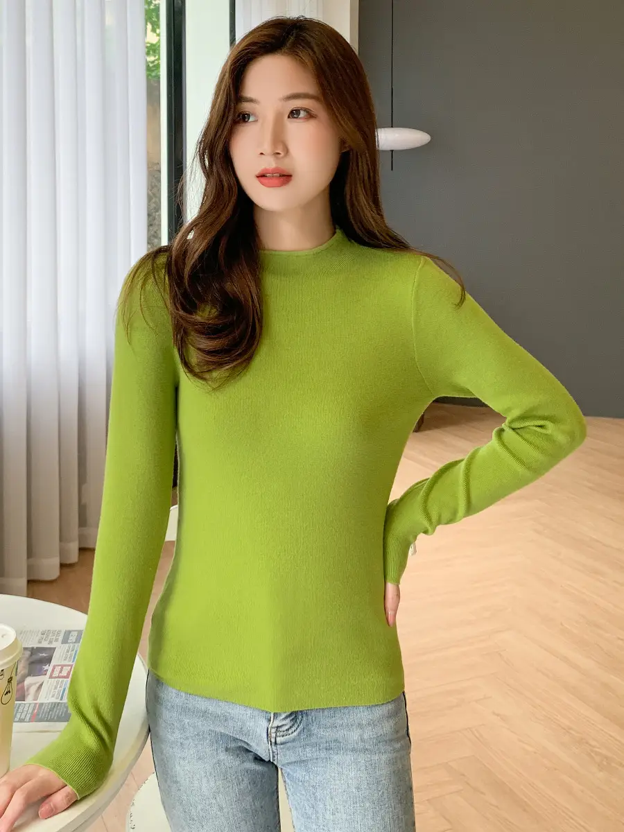 Women Pink Long Sleeve Knitted Shirt - Image 21