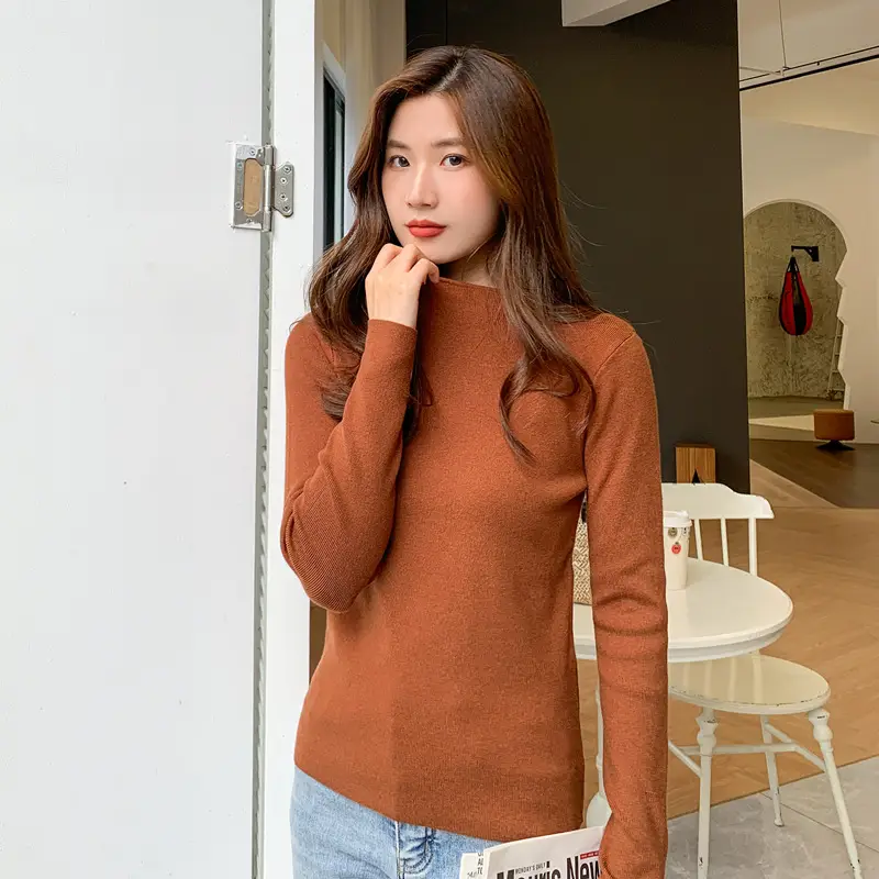Women Pink Long Sleeve Knitted Shirt - Image 11