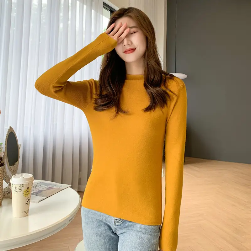 Women Pink Long Sleeve Knitted Shirt - Image 13