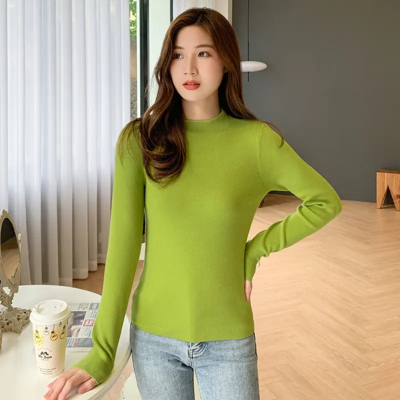 Women Pink Long Sleeve Knitted Shirt - Image 15