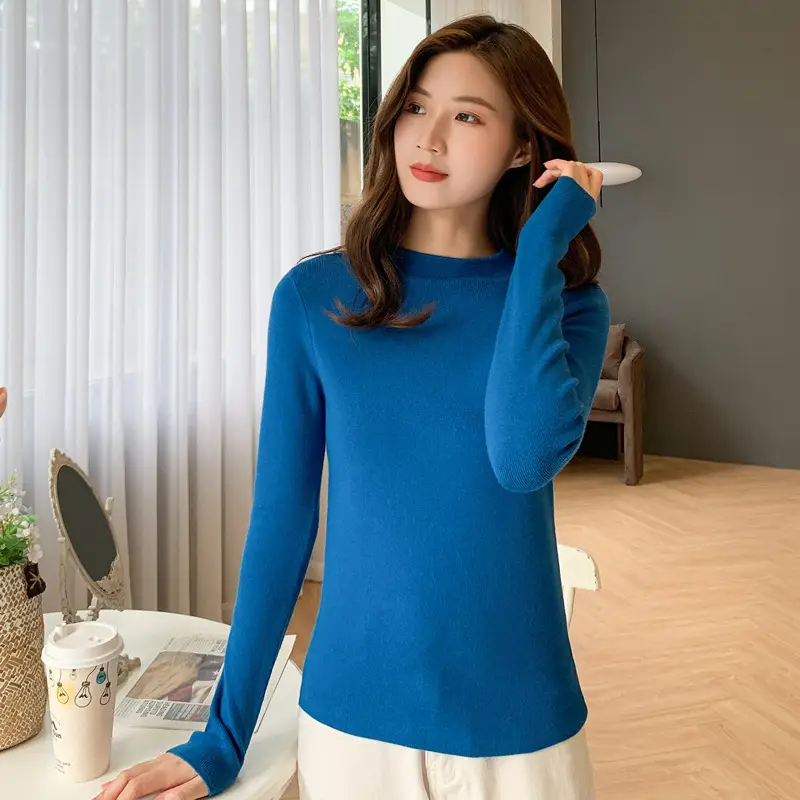 Women Pink Long Sleeve Knitted Shirt - Image 16