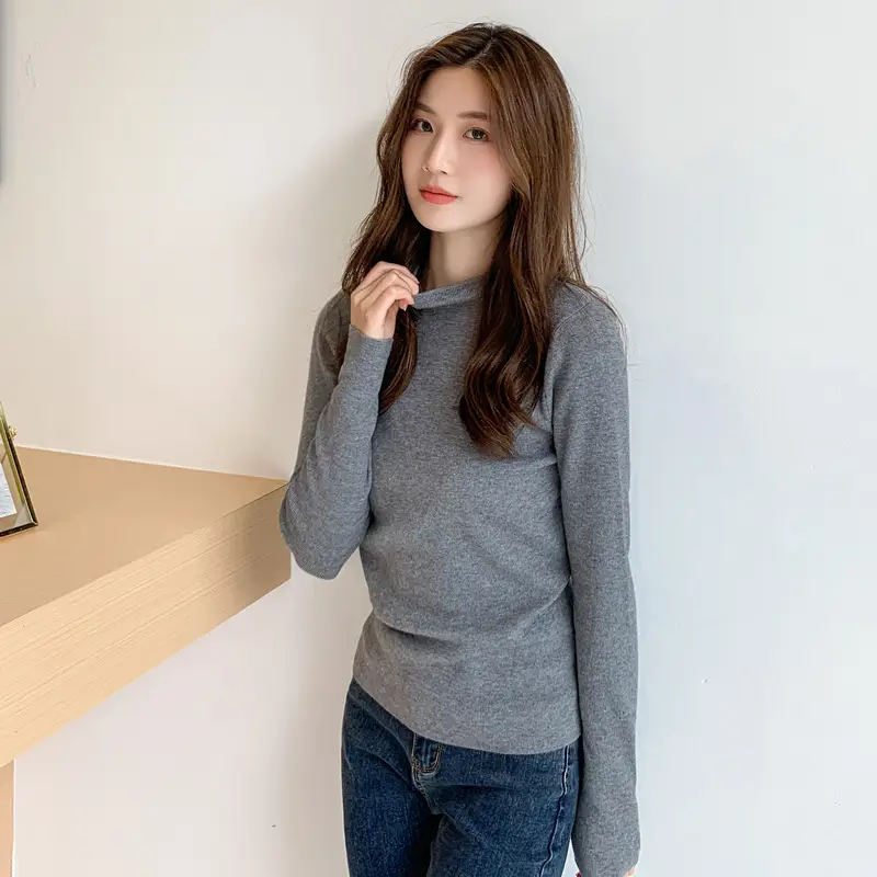 Women Pink Long Sleeve Knitted Shirt - Image 4