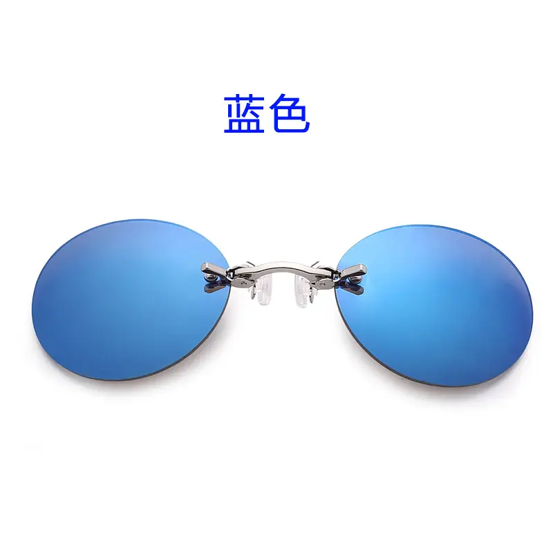 Retro Round Clip-On Sunglasses with Red Lens