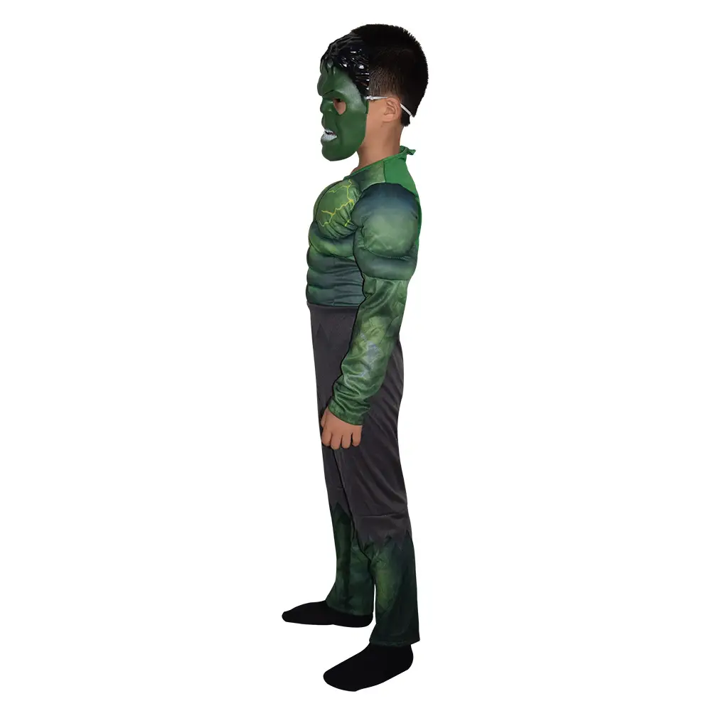Hulk One Piece Muscle Costume Kids Avengers Green - Image 5