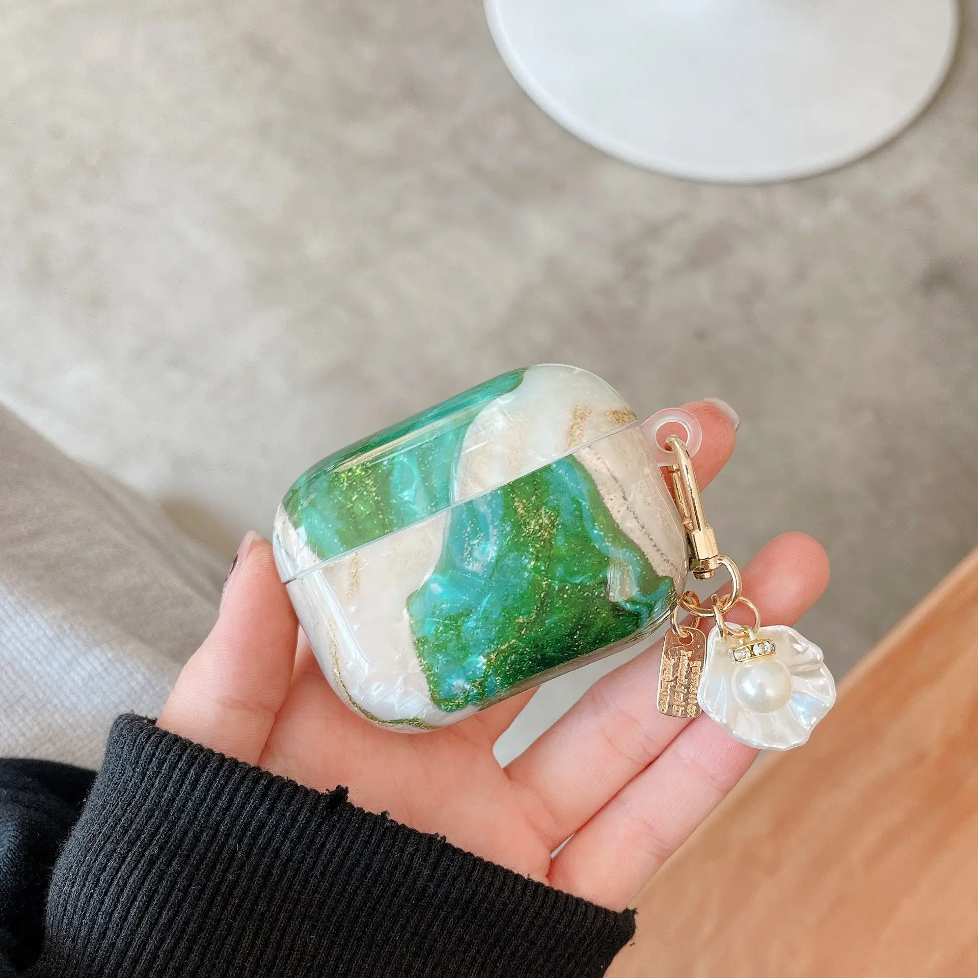 Leopard Green Marble Airpods 3 Protective Case