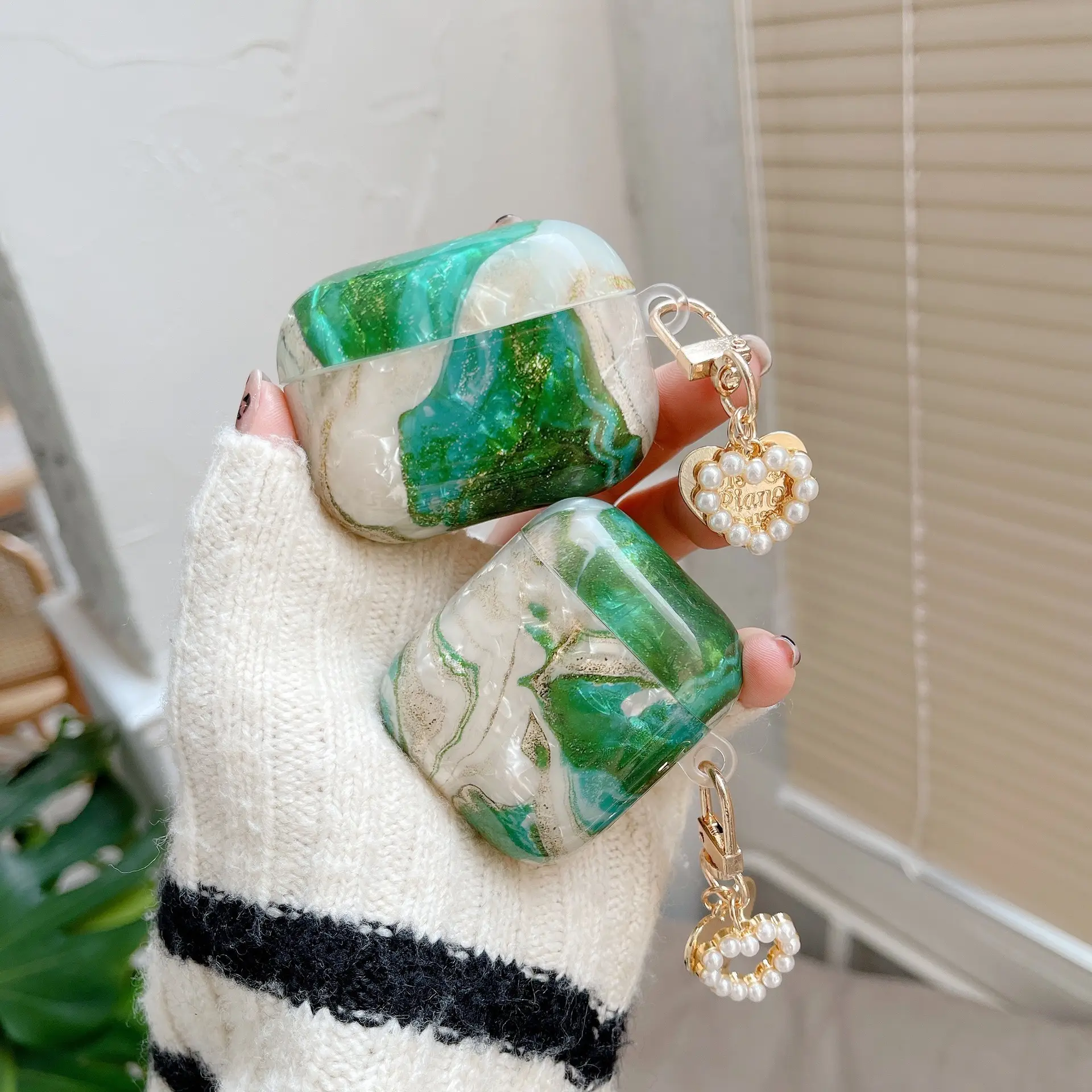 Leopard Green Marble Airpods 3 Protective Case