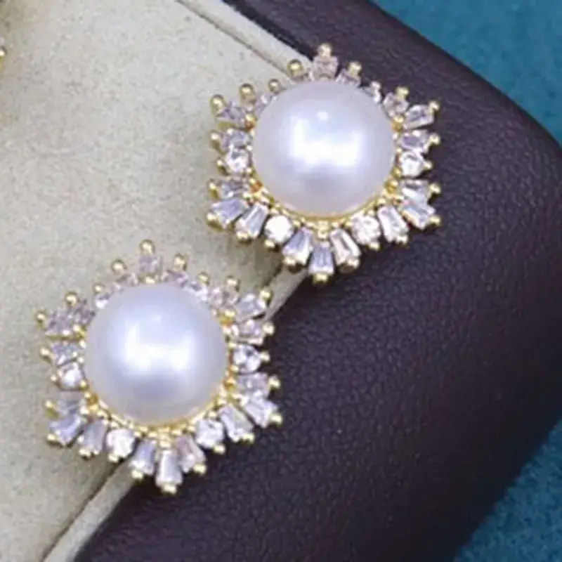 2021 Freshwater Pearl Set 8-9mm Peacock Green Black Pendant Earrings Ring 18K Pack Gold Light Luxury All-match Gift Giving - Image 10