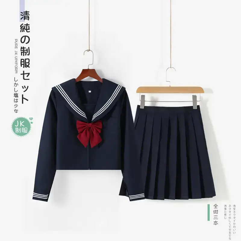 JK Uniform Sailor Suit All-Navy Kansai Collar Set - Image 3