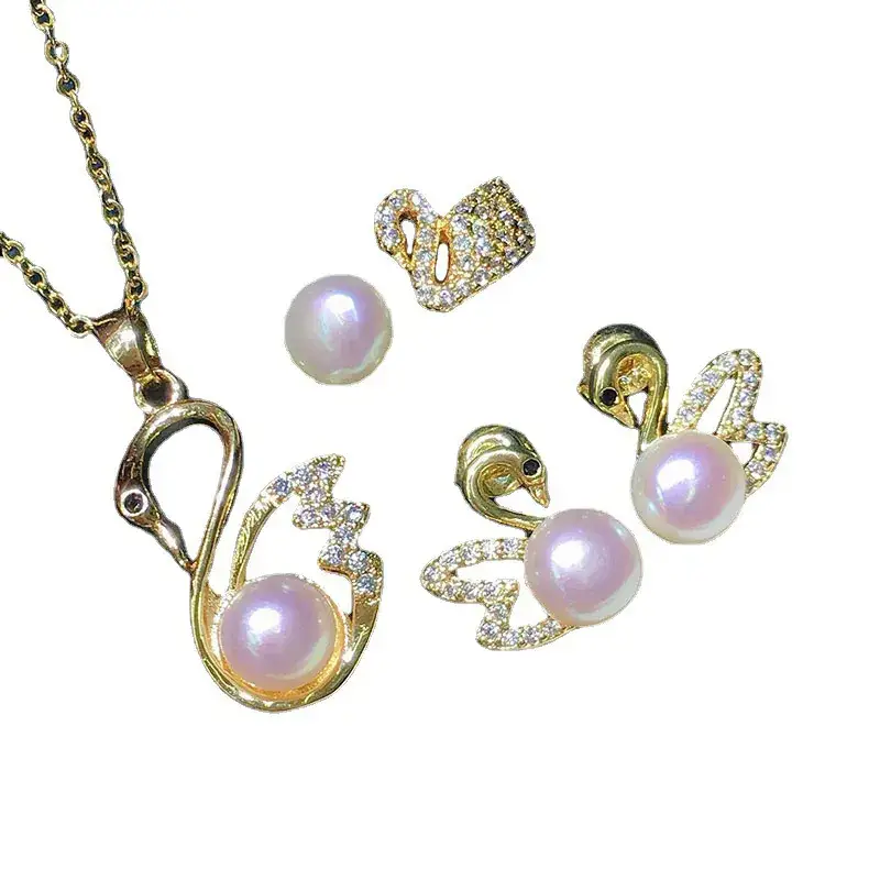 2021 Pearl Necklace Set for Women 6-7mm Swan Style - Image 7