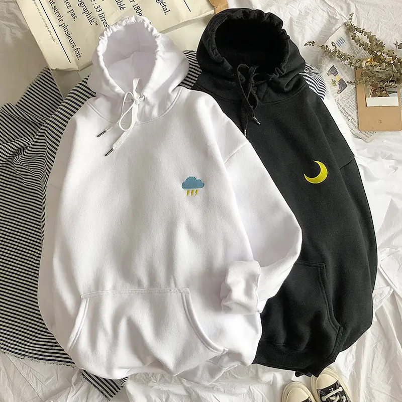 Women Printed Hoodie Set Black Yellow Large - Image 8