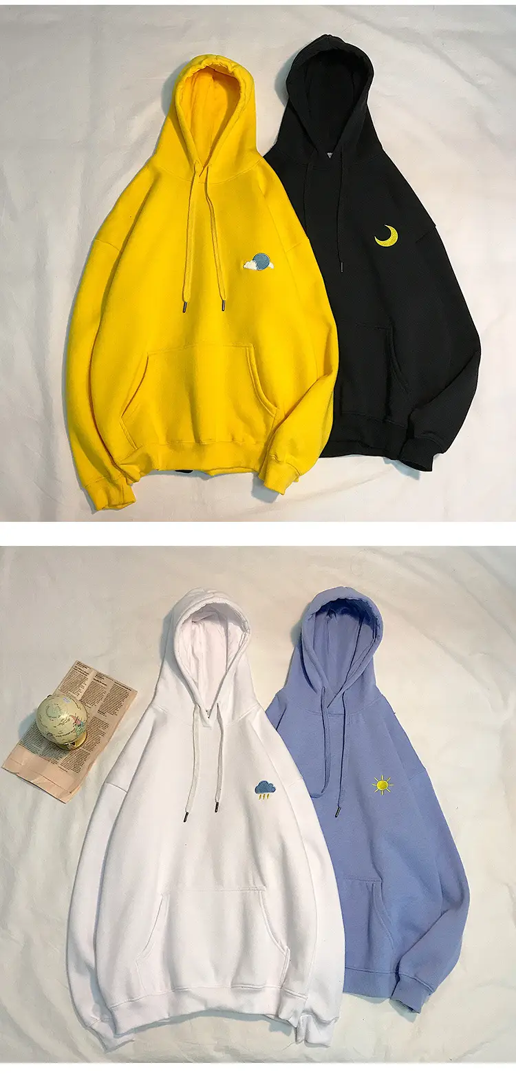 Women Printed Hoodie Set Black Yellow Large — feature 11